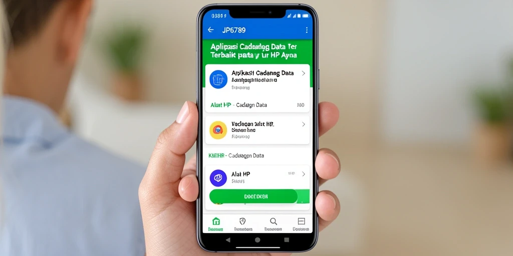 Tampilan antarmuka aplikasi JP6789 untuk cadangan data yang mudah digunakan.