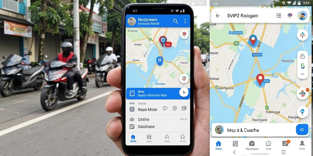 Antarmuka aplikasi SVIP2 untuk navigasi motor yang intuitif.